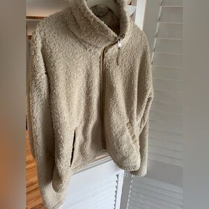 North Face cropped sherpa zip up jacket